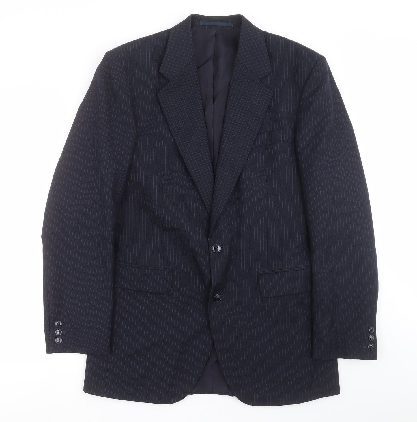 Moorcroft Mens Blue Striped  Jacket Suit Jacket Size 40