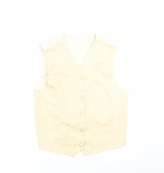 BHS Boys Ivory Floral  Jacket Waistcoat Size 11-12 Years