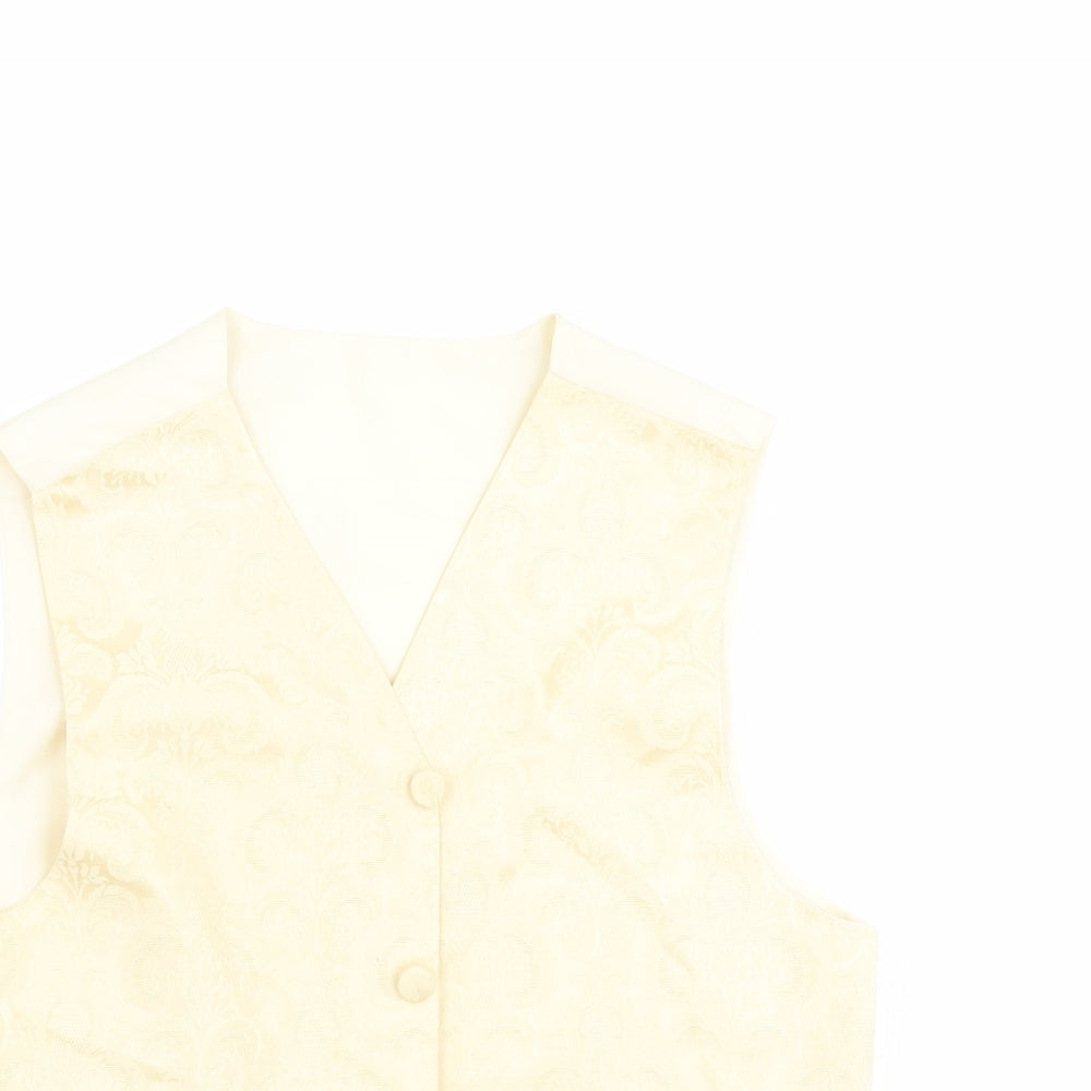 BHS Boys Ivory Floral  Jacket Waistcoat Size 11-12 Years