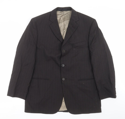 Preworn Mens Brown Striped  Jacket Suit Jacket Size 42