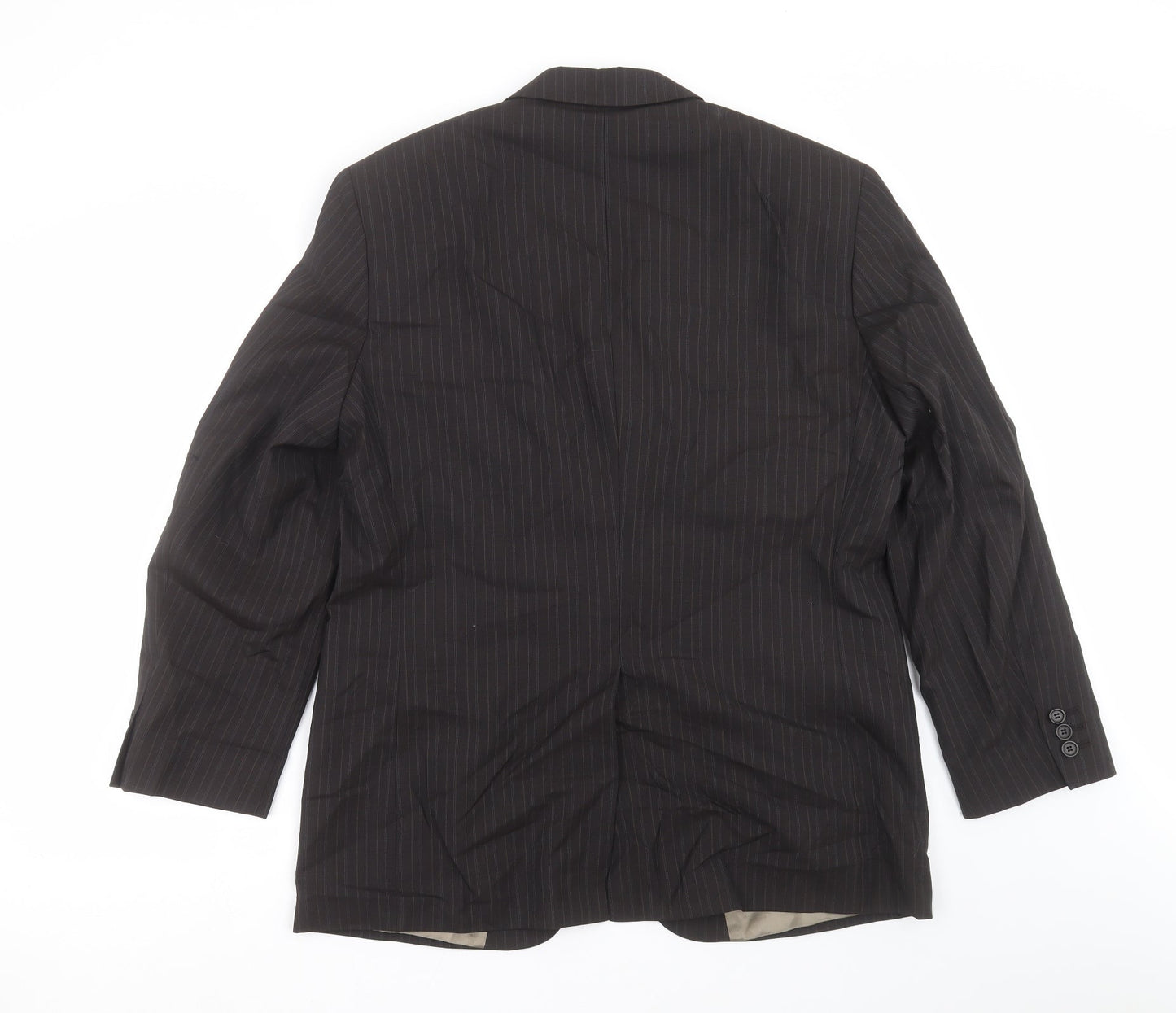 Preworn Mens Brown Striped  Jacket Suit Jacket Size 42