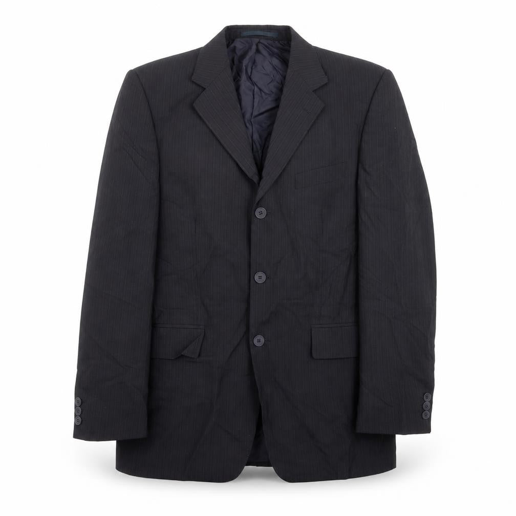 F&F Mens Black Striped  Jacket Suit Jacket Size 42