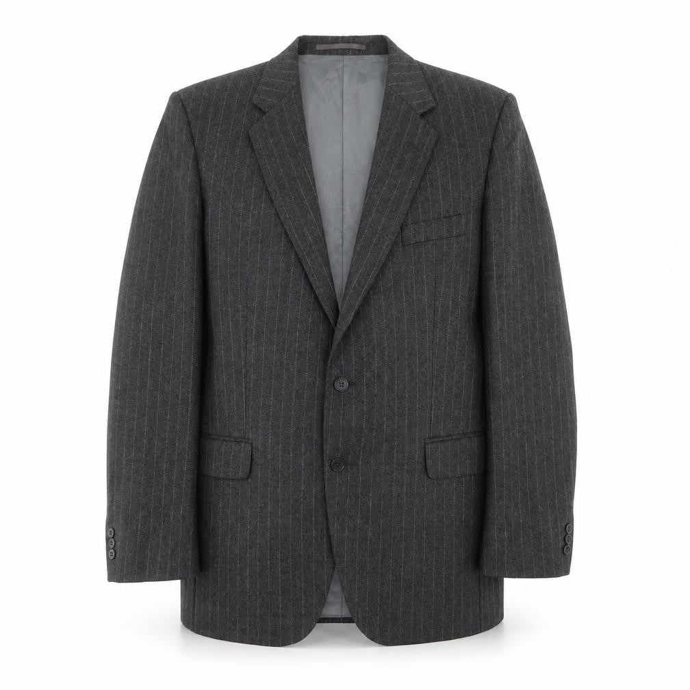 Burton Mens Grey Striped  Jacket Suit Jacket Size 42