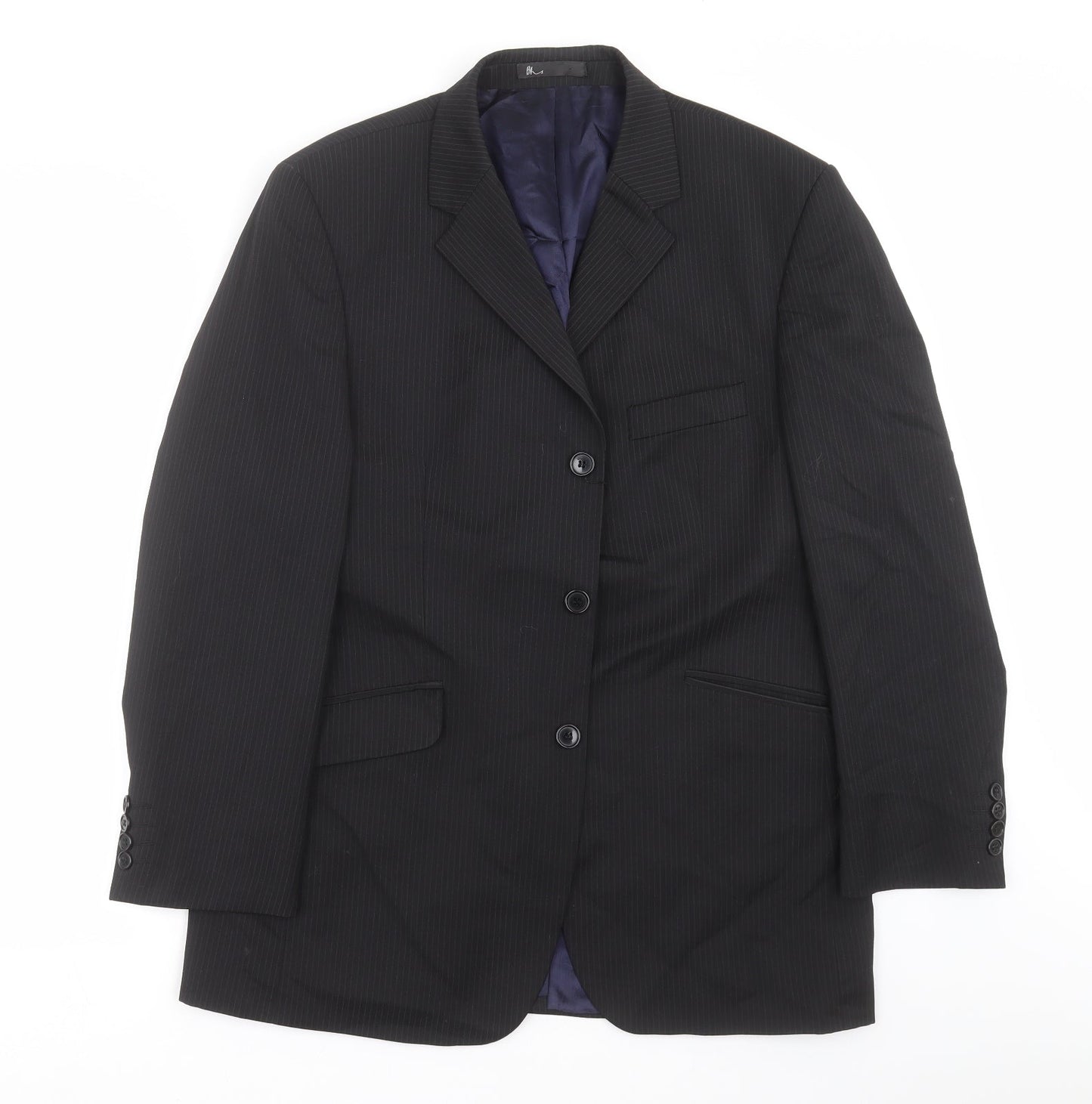 BHS Mens Black Striped  Jacket Suit Jacket Size 40