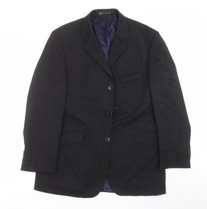 BHS Mens Black Striped  Jacket Suit Jacket Size 40