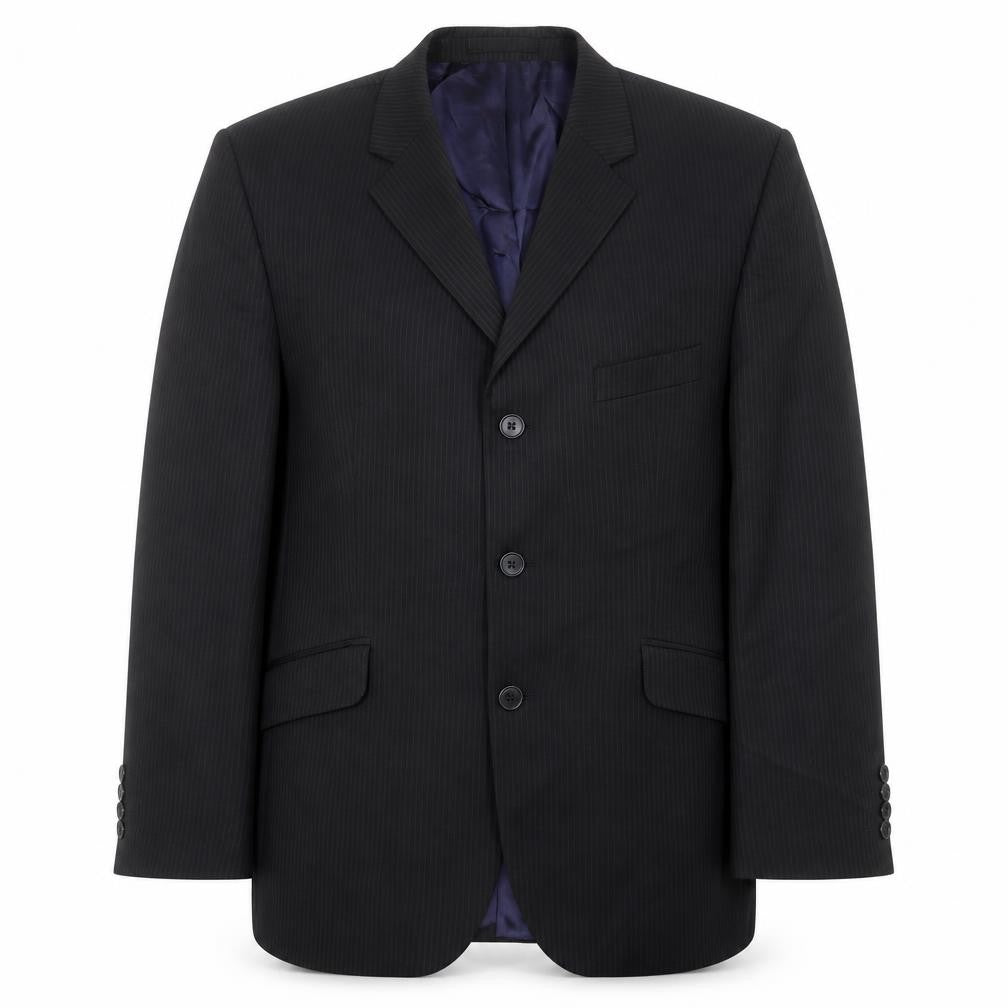 BHS Mens Black Striped  Jacket Suit Jacket Size 40