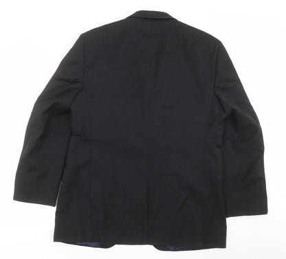BHS Mens Black Striped  Jacket Suit Jacket Size 40