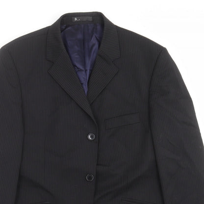 BHS Mens Black Striped  Jacket Suit Jacket Size 40