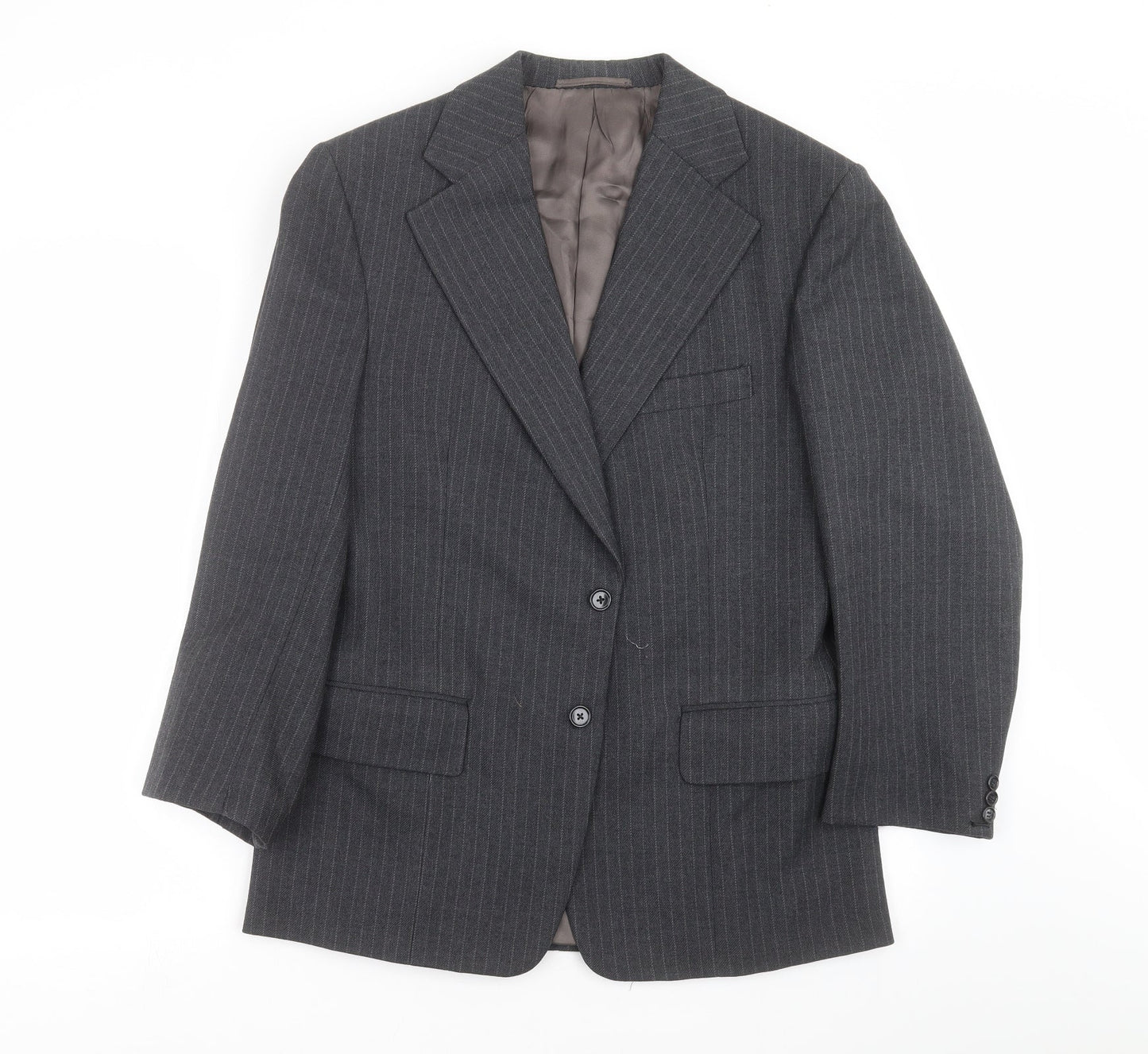 john atkinson Mens Grey Striped  Jacket Suit Jacket Size 38