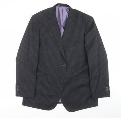 George Mens Grey Striped  Jacket Suit Jacket Size 42