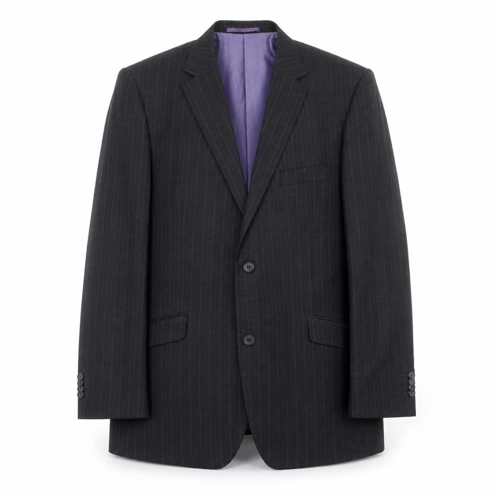 George Mens Grey Striped  Jacket Suit Jacket Size 42