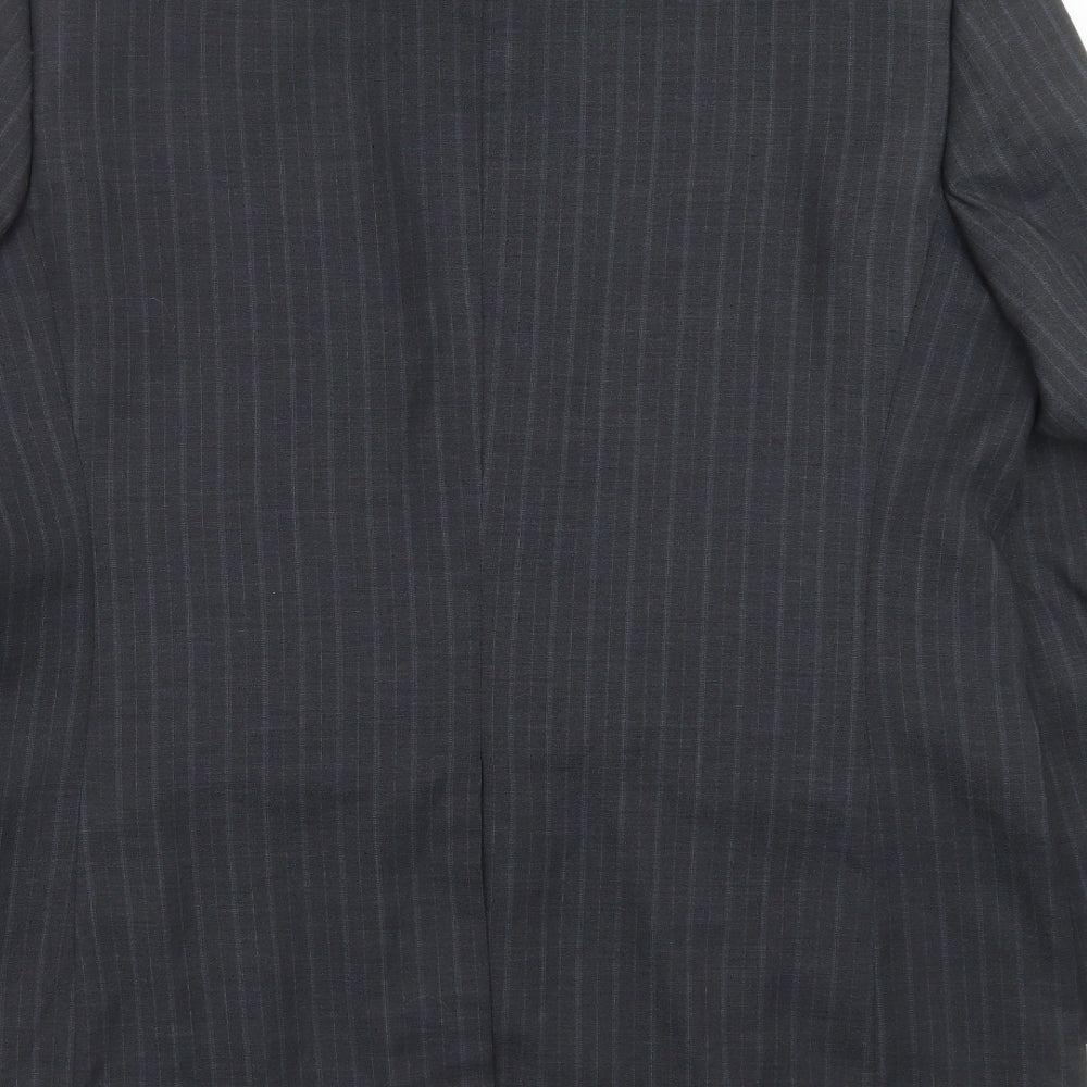 George Mens Grey Striped  Jacket Suit Jacket Size 42