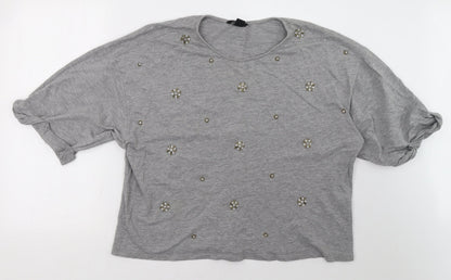 H&M Womens Grey   Pullover Sweatshirt Size L