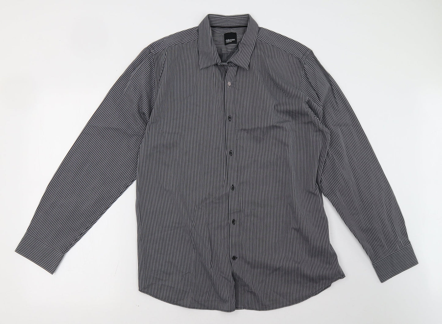 gibson  Mens Black Striped   Button-Up Size 16.5