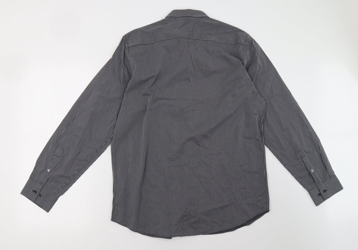 gibson  Mens Black Striped   Button-Up Size 16.5