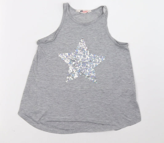 H&M Girls Grey   Basic Tank Size 11 Years
