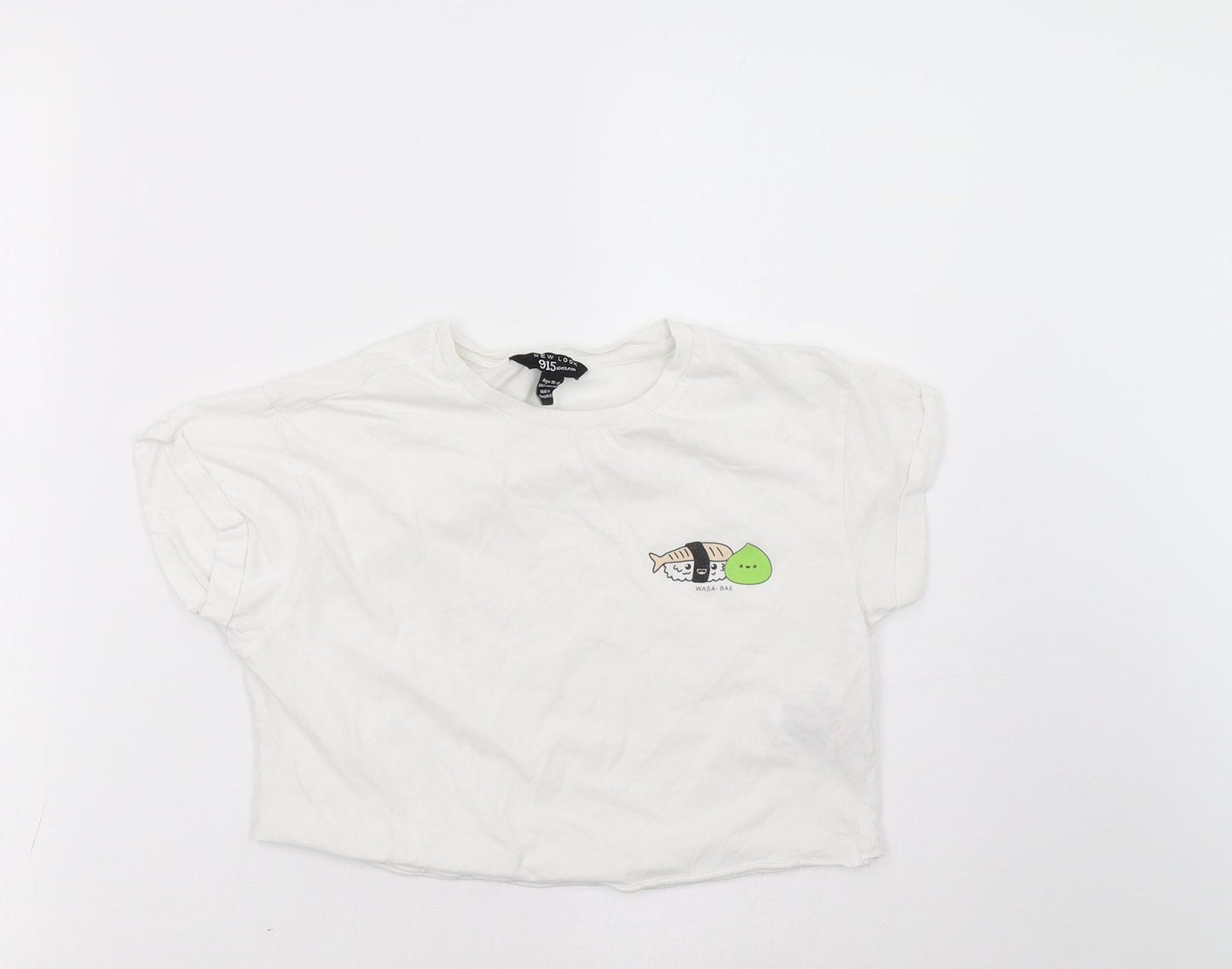 New Look Girls White   Cropped T-Shirt Size 11 Years