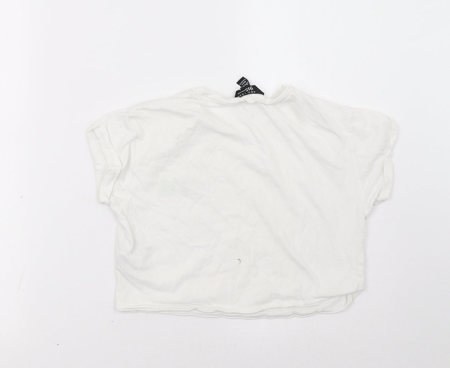 New Look Girls White   Cropped T-Shirt Size 11 Years