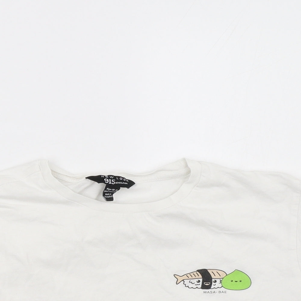 New Look Girls White   Cropped T-Shirt Size 11 Years