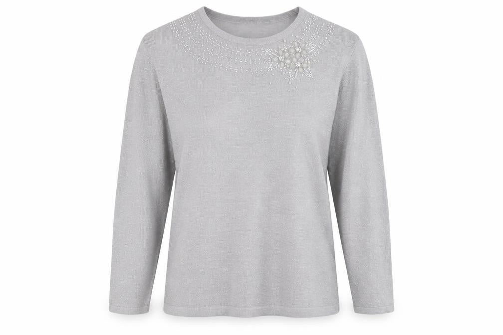 BM Womens Grey   Pullover Sweatshirt Size XL