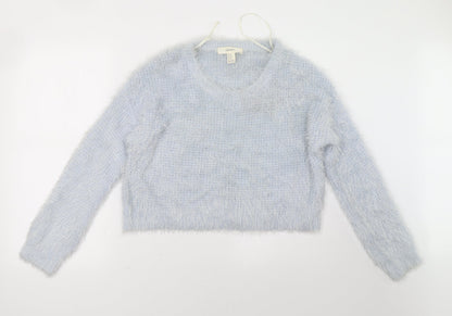 Preloved FOREVER 21 Womens Blue   Pullover Sweatshirt Size M - Front