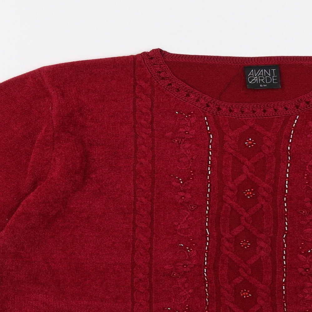 Avant Garde Womens Red   Pullover Sweatshirt Size M