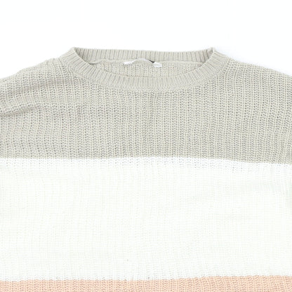 Pep&Co Womens Beige Striped  Pullover Jumper Size M