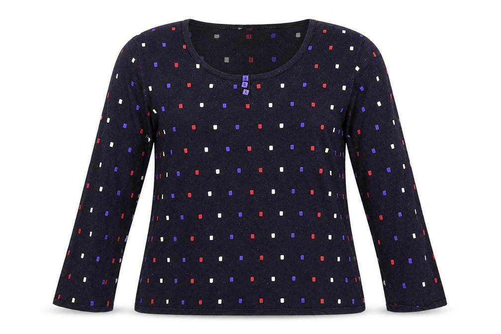 county casual Womens Blue Polka Dot  Pullover Jumper Size L