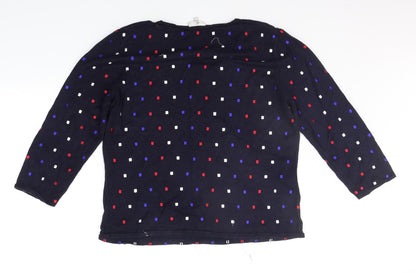 county casual Womens Blue Polka Dot  Pullover Jumper Size L