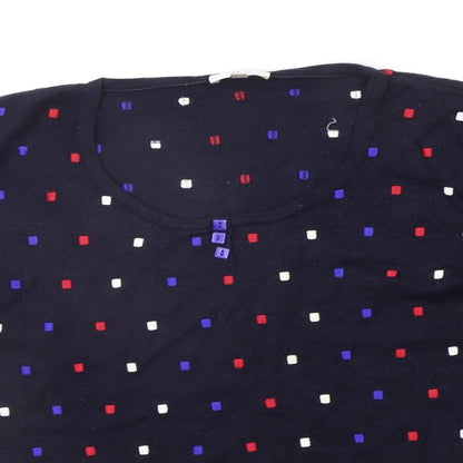 county casual Womens Blue Polka Dot  Pullover Jumper Size L