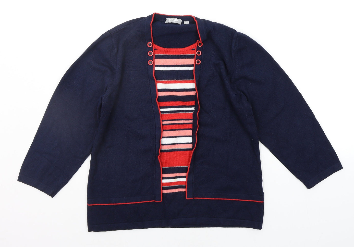 Rabe Womens Blue Striped  Pullover Jumper Size 10