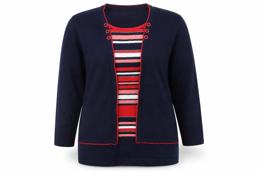 Rabe Womens Blue Striped  Pullover Jumper Size 10