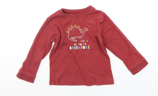 George Baby Orange   Basic T-Shirt Size 18-24 Months  - DINOSAUR