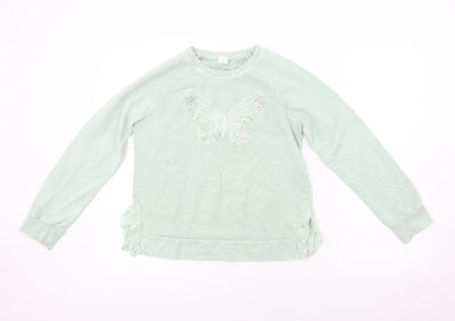 Next  Girls Green   Pullover Jumper Size 11 Years