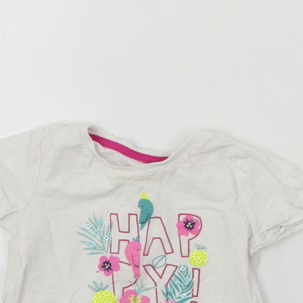 Matalan  Girls White   Basic T-Shirt Size 9-12 Months