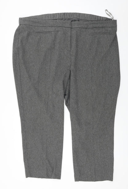 Bonmarché Womens Grey Check Trousers Size 24 L26 in