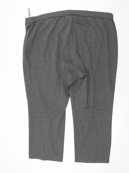 Bonmarché Womens Grey Check Trousers Size 24 L26 in