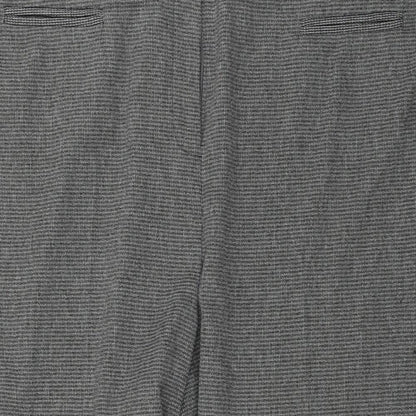 Bonmarché Womens Grey Check Trousers Size 24 L26 in