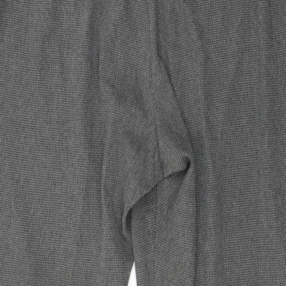 Bonmarché Womens Grey Check Trousers Size 24 L26 in