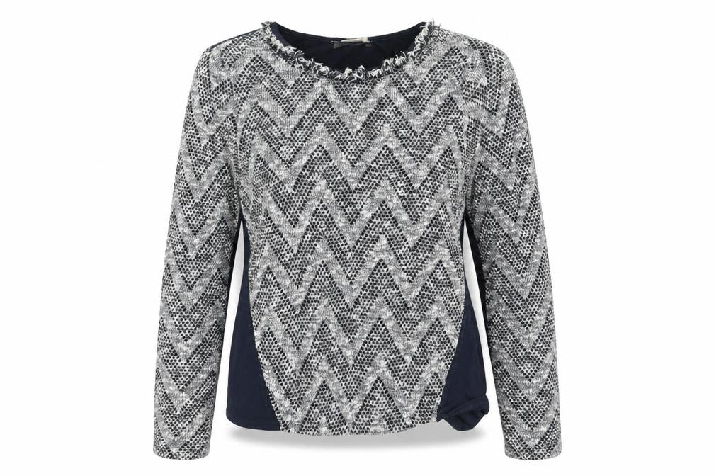 Oasis  Womens Blue Geometric  Basic T-Shirt Size S