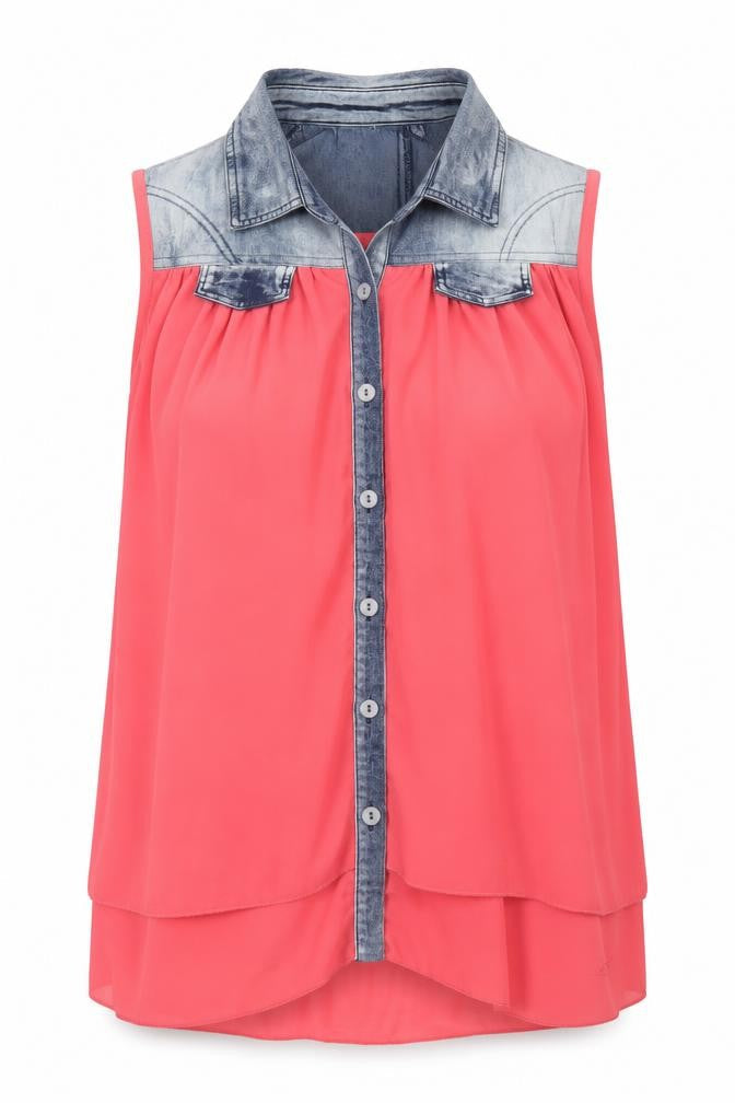 Izabelle London Womens Pink   Basic Blouse Size S
