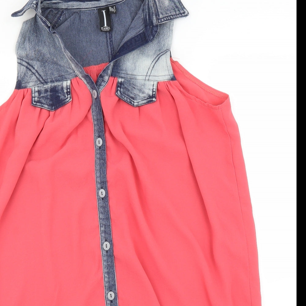 Izabelle London Womens Pink   Basic Blouse Size S