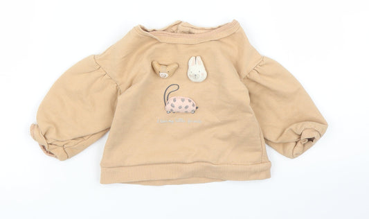 George Girls Beige   Pullover Jumper Size 3-6 Months