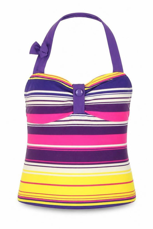 Marks & Spencer Girls Pink Striped  Basic Tank Size 9 Years