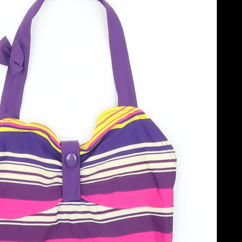 M&S Girls Pink Striped  Basic Tank Size 9 Years