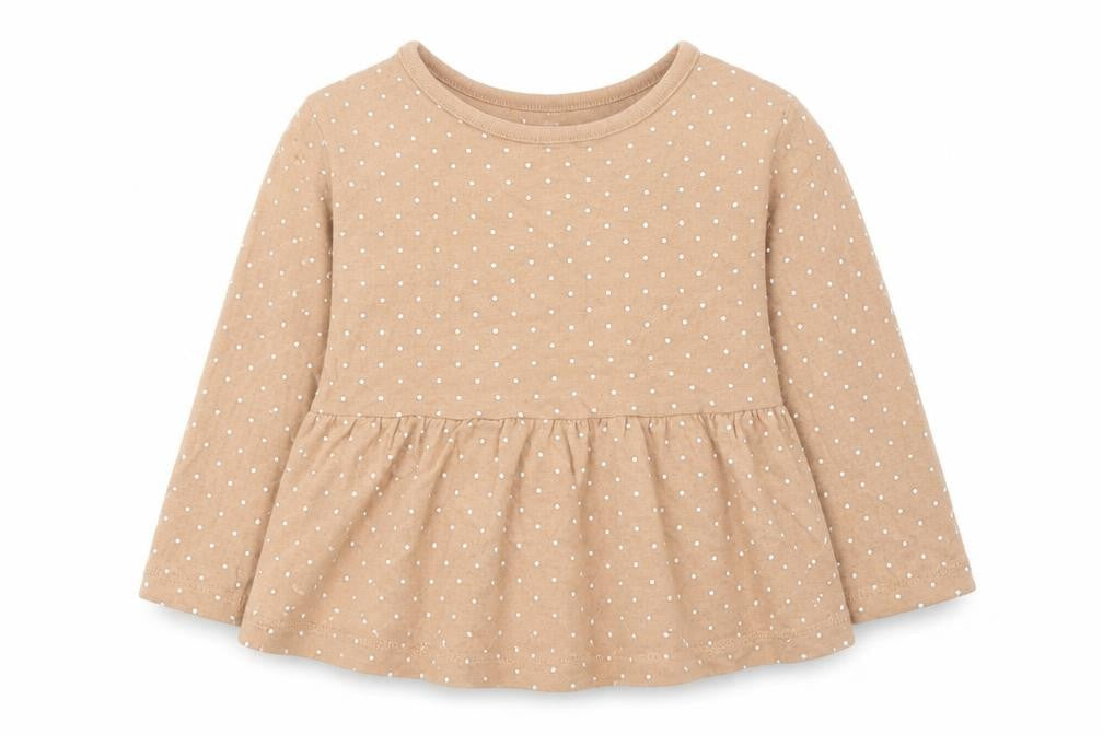 George Girls Brown Polka Dot  Basic T-Shirt Size 6-9 Months