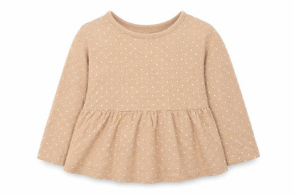George Girls Brown Polka Dot  Basic T-Shirt Size 6-9 Months