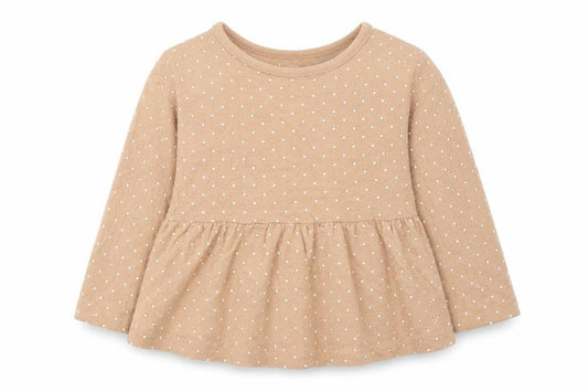 George Girls Brown Polka Dot  Basic T-Shirt Size 6-9 Months
