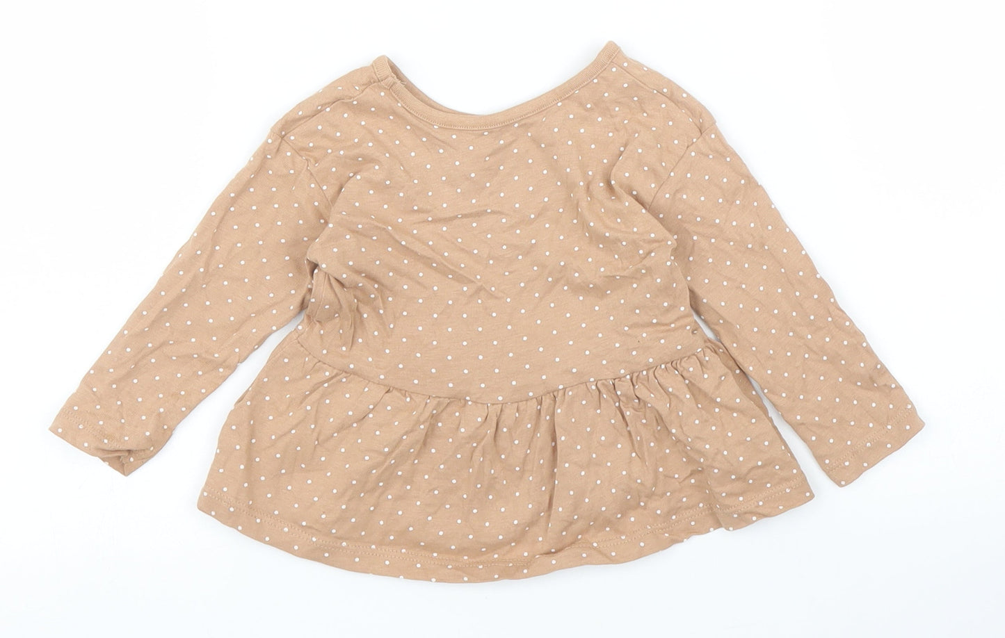 George Girls Brown Polka Dot  Basic T-Shirt Size 6-9 Months