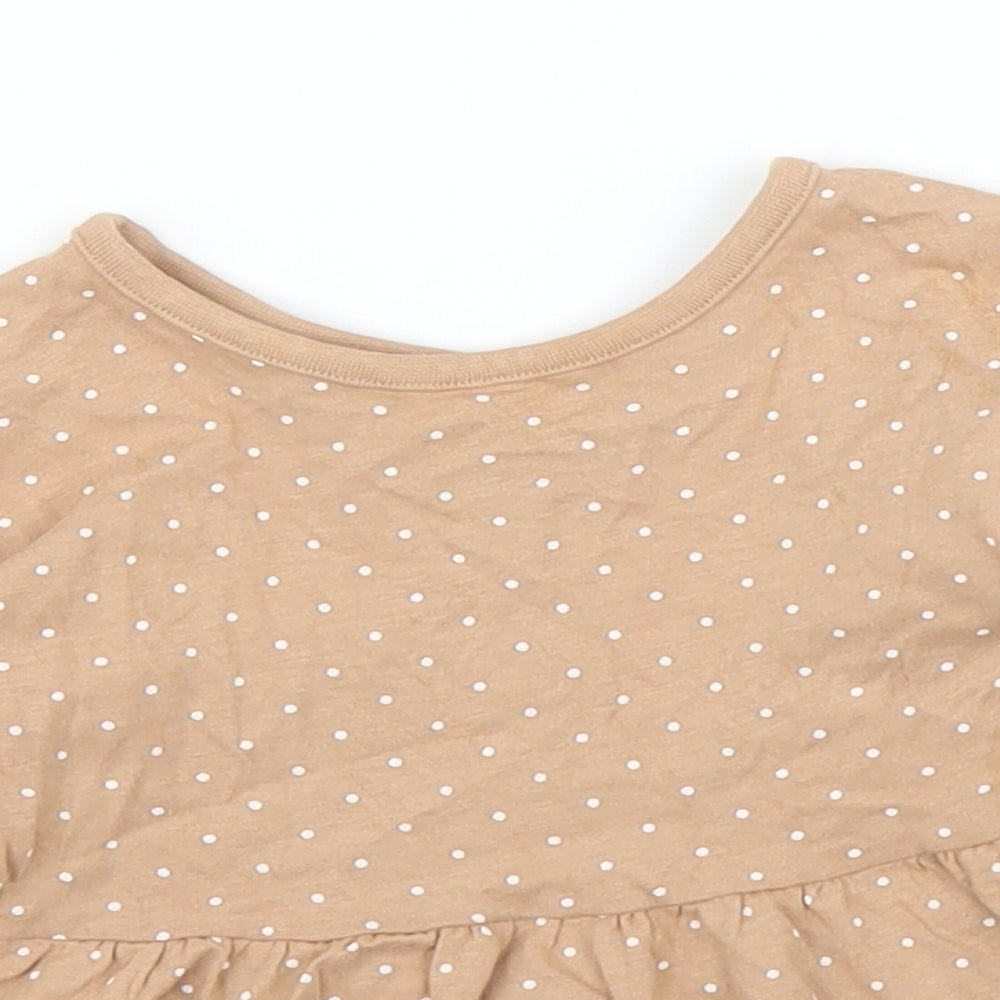 George Girls Brown Polka Dot  Basic T-Shirt Size 6-9 Months